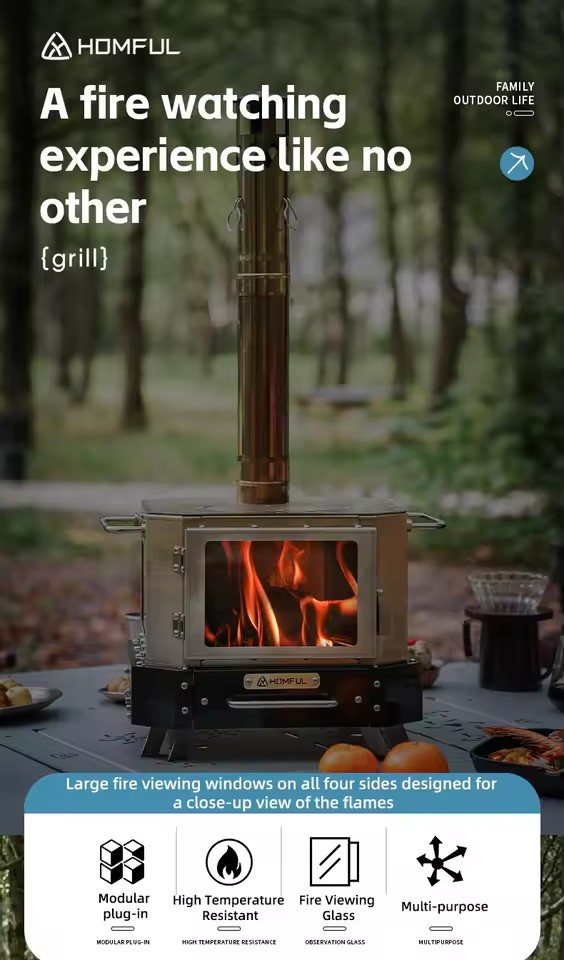 Poêle à bois portable HOMFUL p - Camping Hiking Cooking avis et prix
